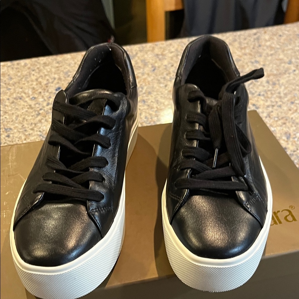 Vince Black Sneakers with White Soles